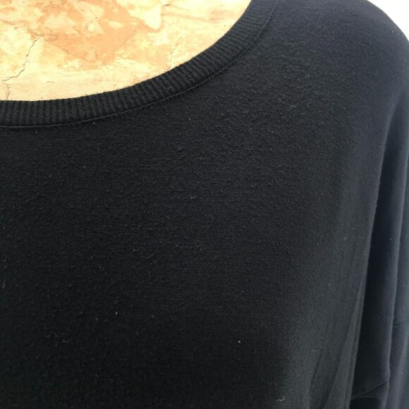 Club Monaco Top Womens Medium Black Scoop Neck 3/4 Sleeve Pullover Stretch - Picture 5 of 11